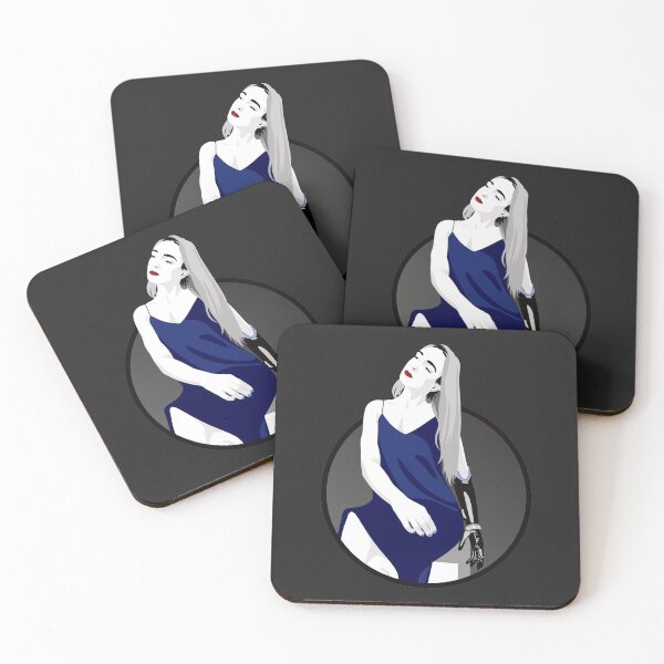 Item preview, Lady in a Dress with Prosthetic Arm | Avery - Blue & Grey (Dark Background) designed and sold by ladyfacecreates.