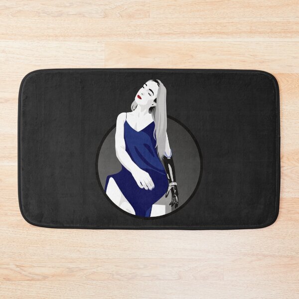 Item preview, Lady in a Dress with Prosthetic Arm | Avery - Blue & Grey (Dark Background) designed and sold by ladyfacecreates.