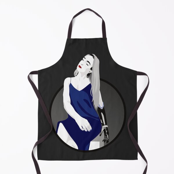 Item preview, Lady in a Dress with Prosthetic Arm | Avery - Blue & Grey (Dark Background) designed and sold by ladyfacecreates.