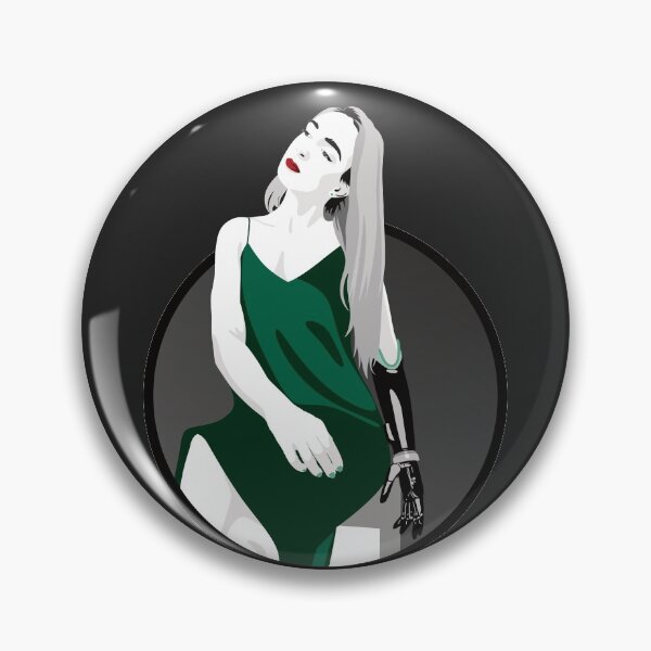 Artikelvorschau, Dame in einem Kleid mit Armprothese | Avery - Grün & Grau (dunkler Hintergrund) entworfen und verkauft von ladyfacecreates.