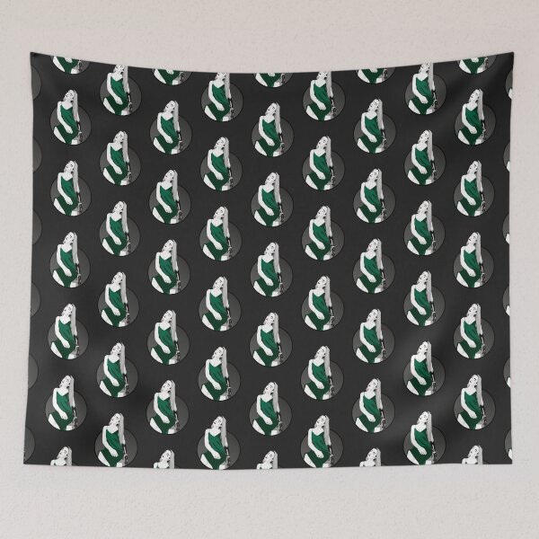 Item preview, Lady in a Dress with Prosthetic Arm | Avery - Green & Grey (Dark Background) designed and sold by ladyfacecreates.