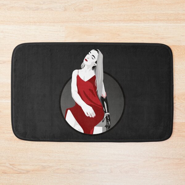 Item preview, Lady in a Dress with Prosthetic Arm | Avery - Red & Grey (Dark Background) designed and sold by ladyfacecreates.