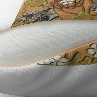 Alternate view of Celtic Moths with Leaves and Flowers Floor Pillow