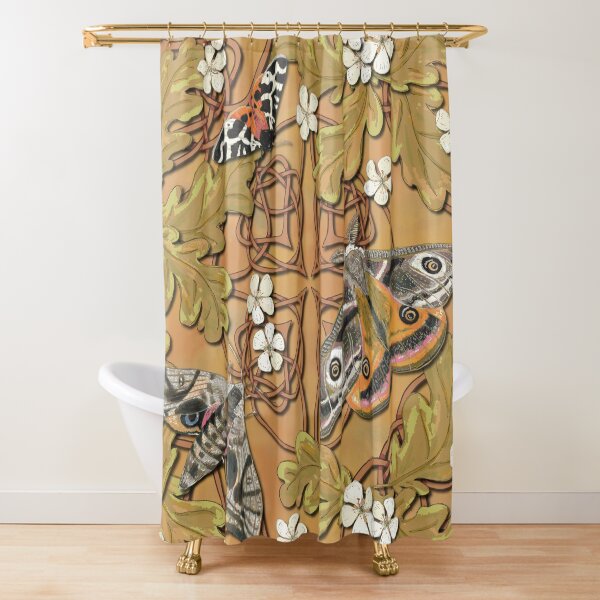 Celtic Moths with Leaves and Flowers Shower Curtain