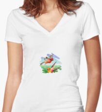 Two Dotty Birds Women's Fitted V-Neck T-Shirt