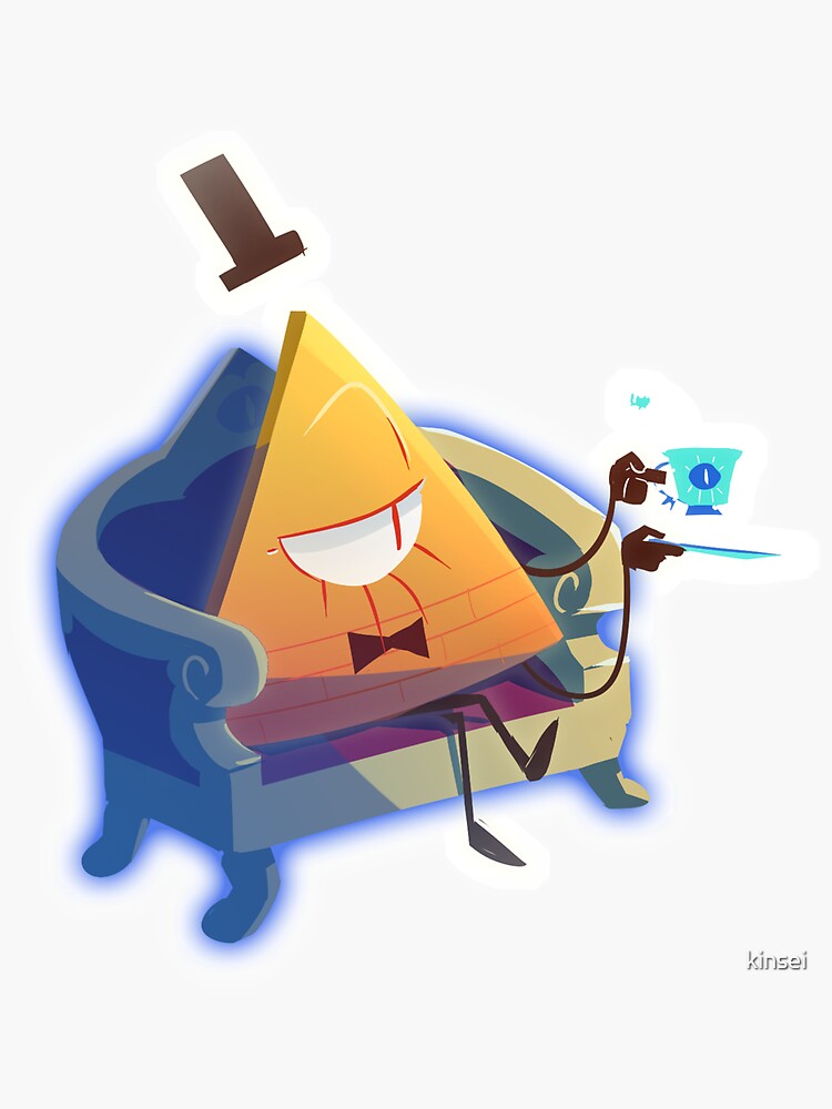 Bill Cipher Sticker 2 Sticker For Sale By Kinsei Redbubble