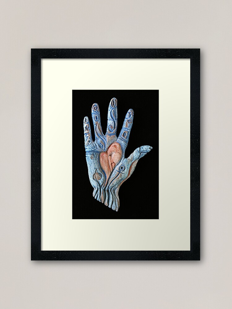 Alternate view of Hand Heart Framed Art Print