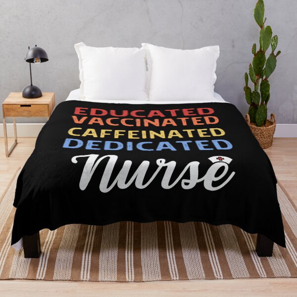 Item preview, Educated Vaccinated Caffeinated Dedicated Nurse designed and sold by Anton Ashraf.