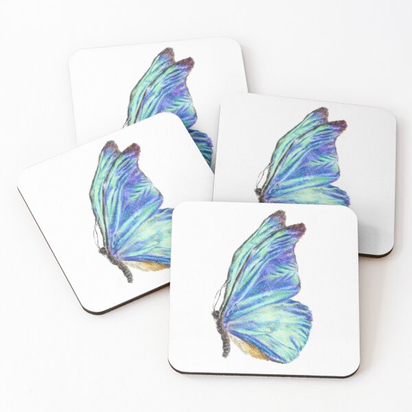 Item preview, aqua and blue green morpho flying butterfly designed and sold by leiriin.