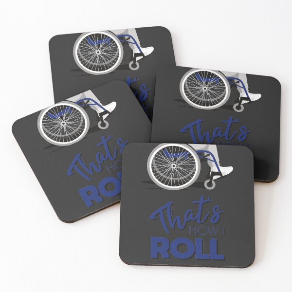Item preview, Manual Wheelchair | That’s How I Roll Typography - Blue & Grey (Dark Background) designed and sold by ladyfacecreates.