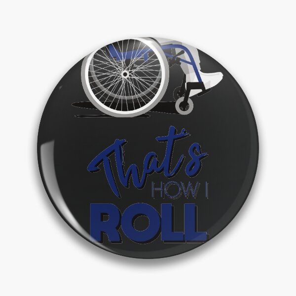 Item preview, Manual Wheelchair | That’s How I Roll Typography - Blue & Grey (Dark Background) designed and sold by ladyfacecreates.