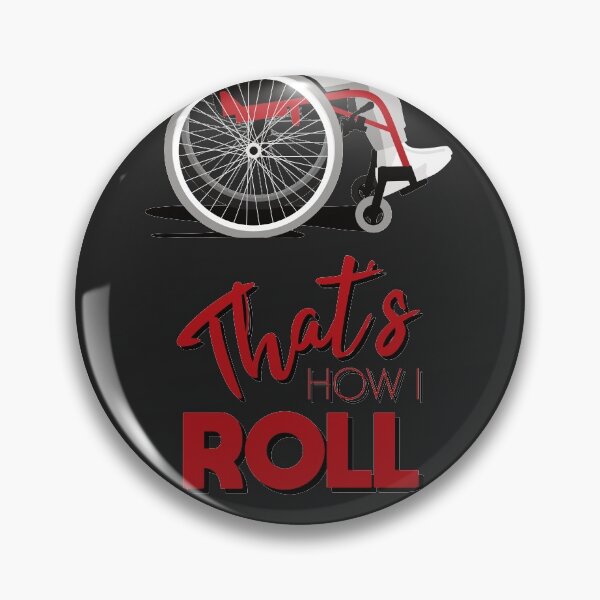 Item preview, Manual Wheelchair | That’s How I Roll Typography - Red & Grey (Dark Background) designed and sold by ladyfacecreates.