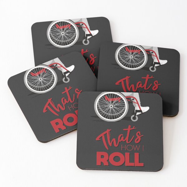 Item preview, Manual Wheelchair | That’s How I Roll Typography - Red & Grey (Dark Background) designed and sold by ladyfacecreates.