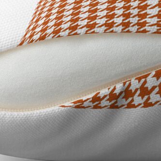 Alternate view of Pied de Poule Rust Orange Houndstooth Throw Pillow