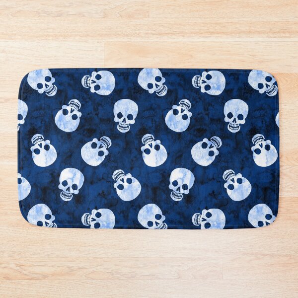 Aperçu de l'œuvre Happy Skull Scatter Blue créée et vendue par Paisley Yazel.