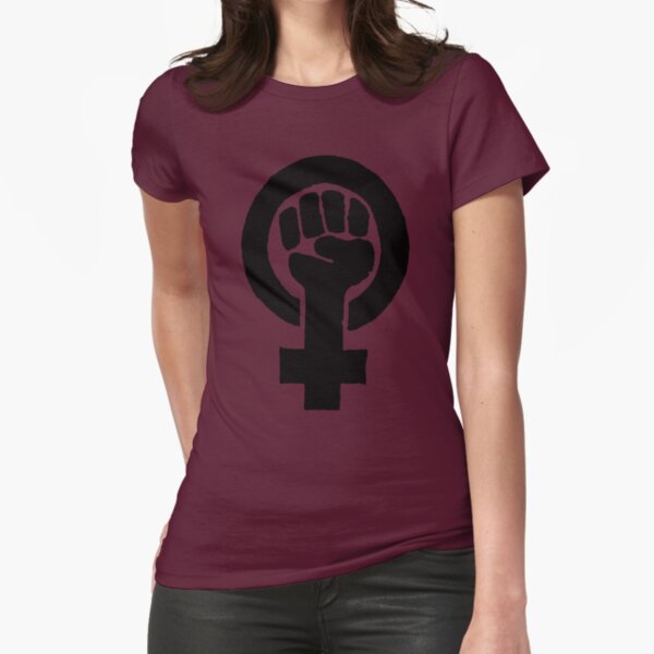 Black Woman Power Fist Fitted T-Shirt