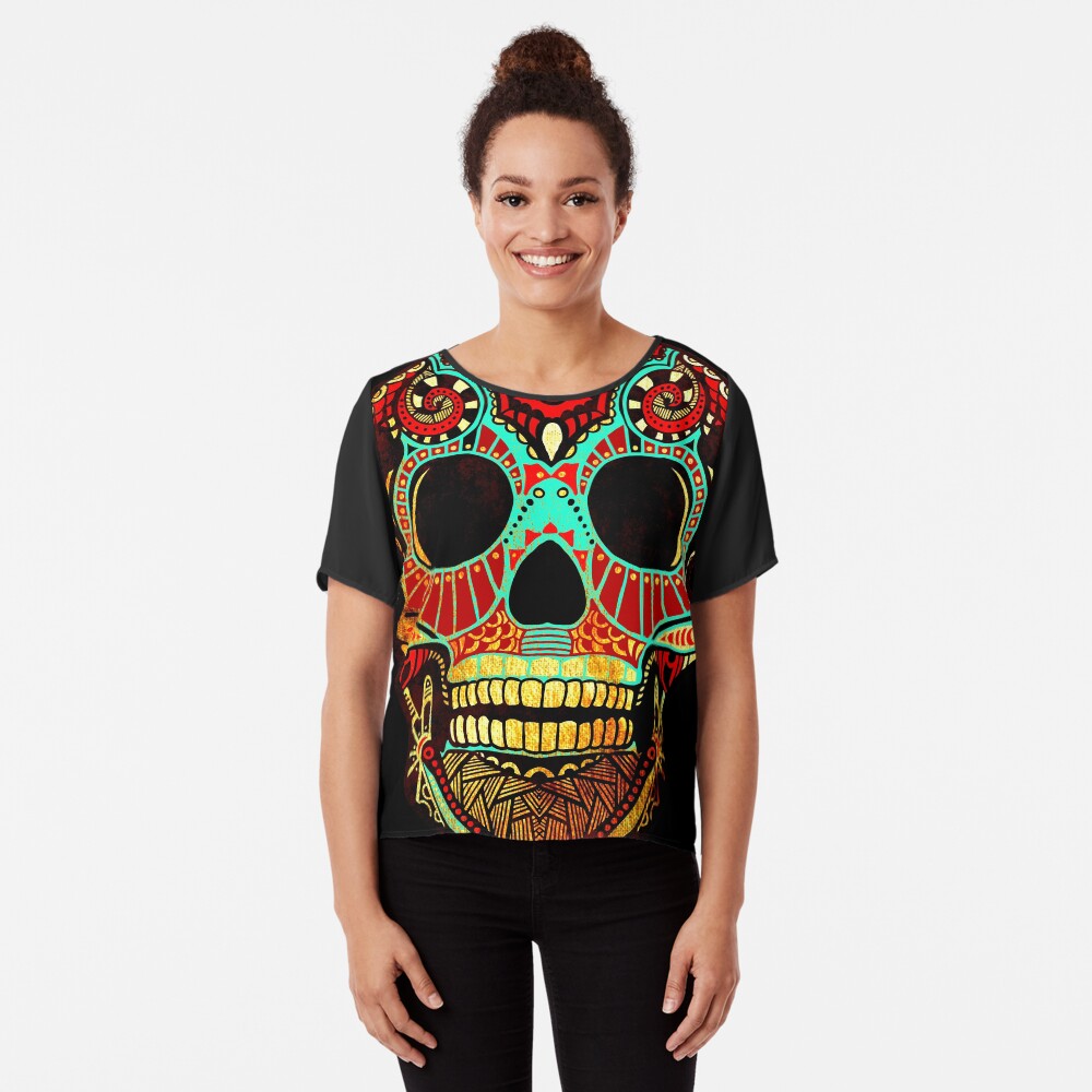 Grunge Skull No.2 Chiffon Top
