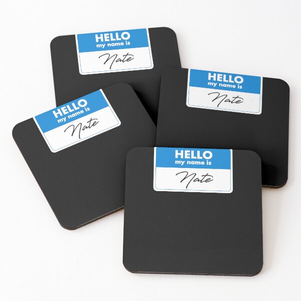 Item preview, Hello My Name Is Nate Name Tag Gift designed and sold by SuperFreshArt.