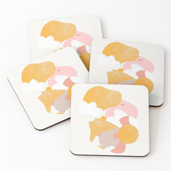 Item preview, Abstract shapes yellow, pink, beige designed and sold by Nadezda Kravcenko.