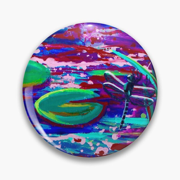 Item preview, Hine's Emerald Dragonflies Monet Inspired Waterlillies Lily Pond designed and sold by Ashley Baldwin.