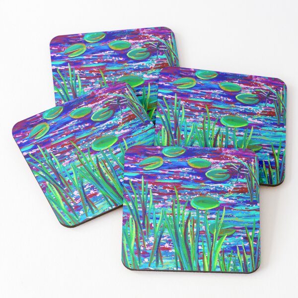 Item preview, Hine's Emerald Dragonflies Monet Inspired Waterlillies Lily Pond designed and sold by Ashley Baldwin.