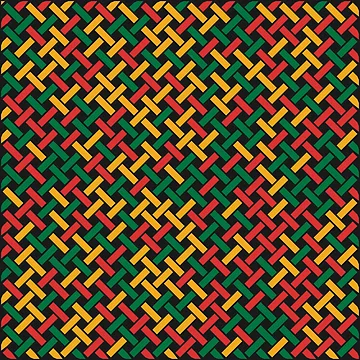 Artwork thumbnail, Weave Pattern (Rasta Colours) by John Uttley