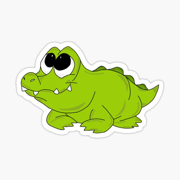 Green coloured cartoon crocodile