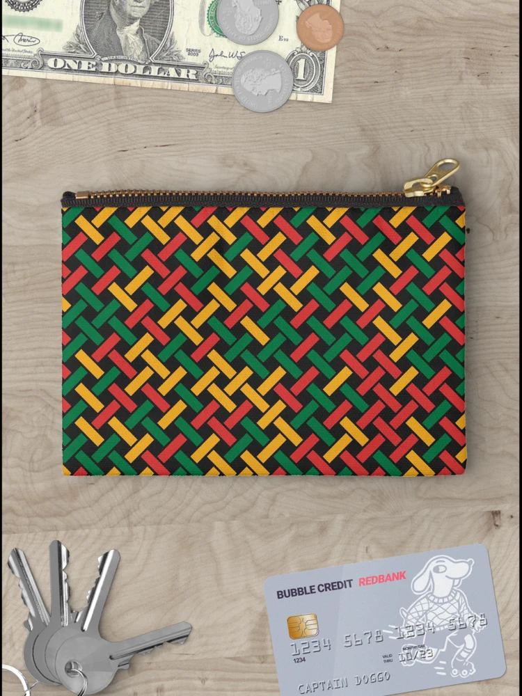 Thumbnail 3 of 4, Zipper Pouch, Weave Pattern (Rasta Colours) designed and sold by John Uttley.