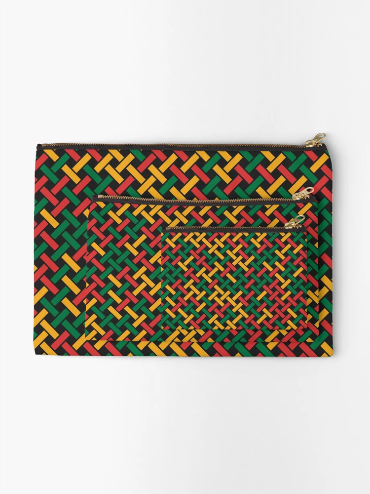 Thumbnail 2 of 4, Zipper Pouch, Weave Pattern (Rasta Colours) designed and sold by John Uttley.
