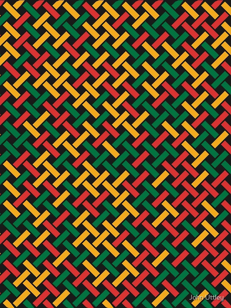Thumbnail 3 of 3, Scarf, Weave Pattern (Rasta Colours) designed and sold by John Uttley.