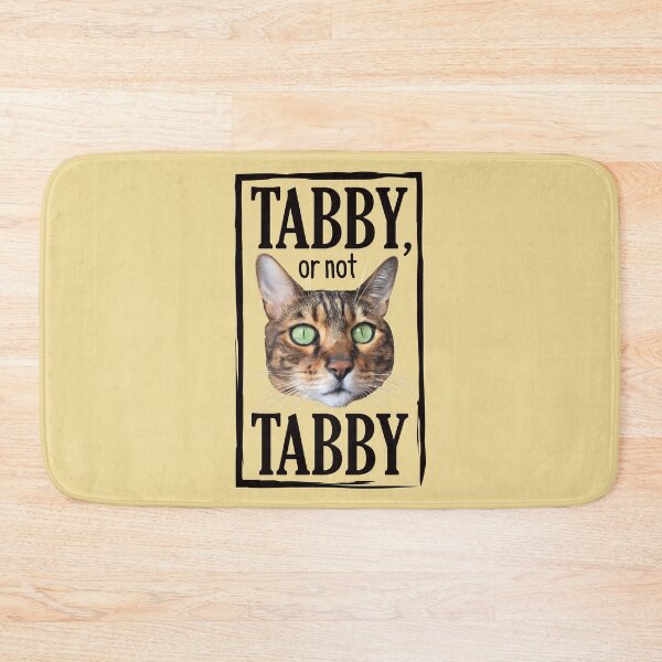 Item preview, Tabby or not Tabby, bengal cat face with green eyes, yellow beige background designed and sold by courbebleue.