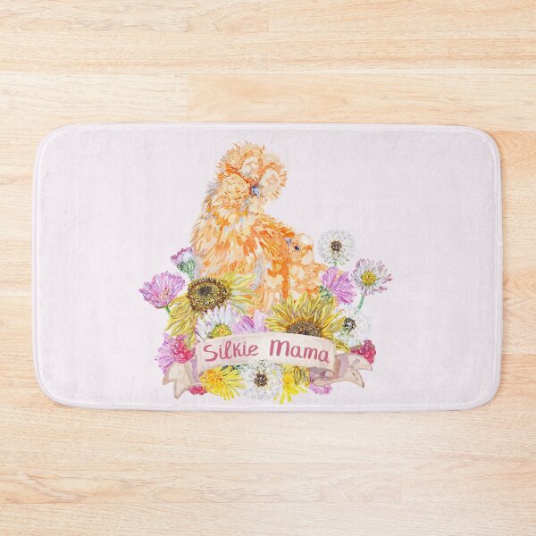 Item preview, Silkie Mama - Buff Silkie Hen and Chick with Summer Flowers designed and sold by becca-boyce.