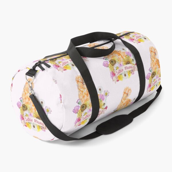 Item preview, Silkie Mama - Buff Silkie Hen and Chick with Summer Flowers designed and sold by becca-boyce.