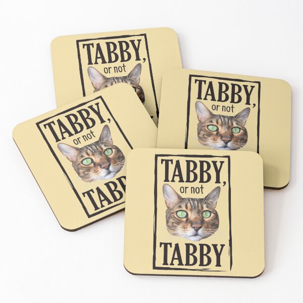 Item preview, Tabby or not Tabby, bengal cat face with green eyes, yellow beige background designed and sold by courbebleue.