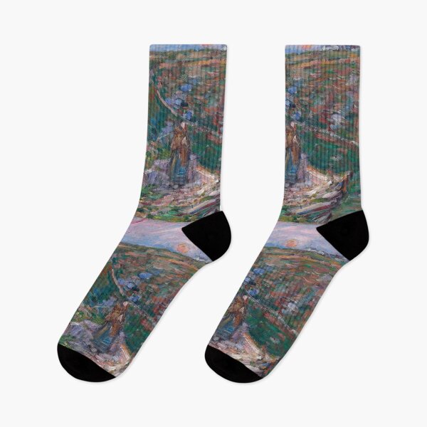 Item preview, woman on a cliff top - john peter russell breton  designed and sold by Vintage Designs +.