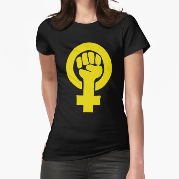 Yellow Feminist Fist Fitted T-Shirt