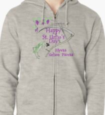 Saint Urho's Day March 16th. St. Urho. Zipped Hoodie