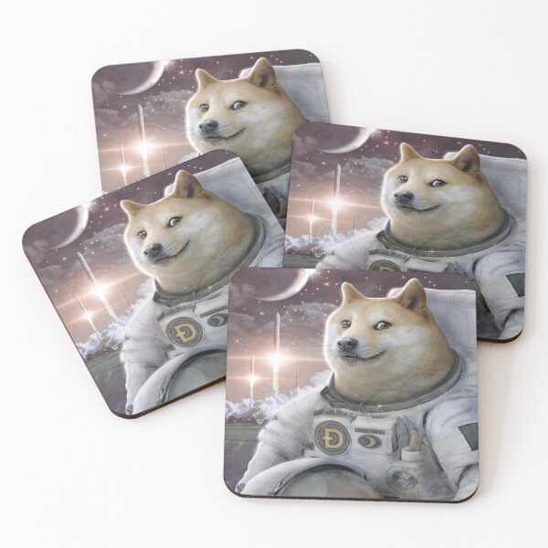 Item preview, Dogecoin to the moon Doge Astronaut Sticker and Print Design  designed and sold by Now-Thats-Crazy.