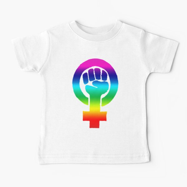 Rainbow Feminist Fist Baby T-Shirt