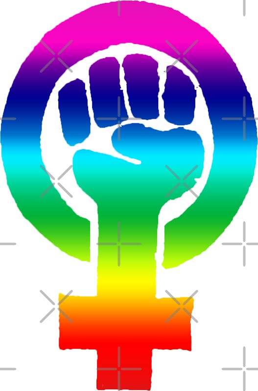 Rainbow Feminist Fist Stickers By Thelittlelord Redbubble 