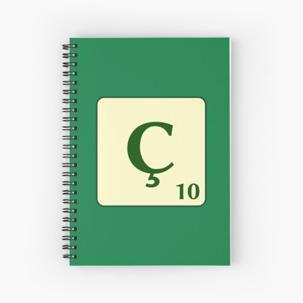 Fitxa de Scrabble de la Ç de 10 punts Cuaderno de espiral