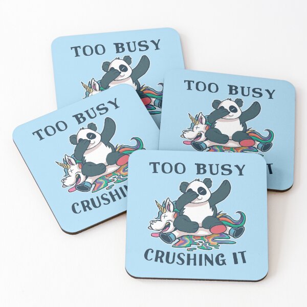Item preview, Too Busy Crushing It a Funny Panda and Unicorn designed and sold by Frosty1489.