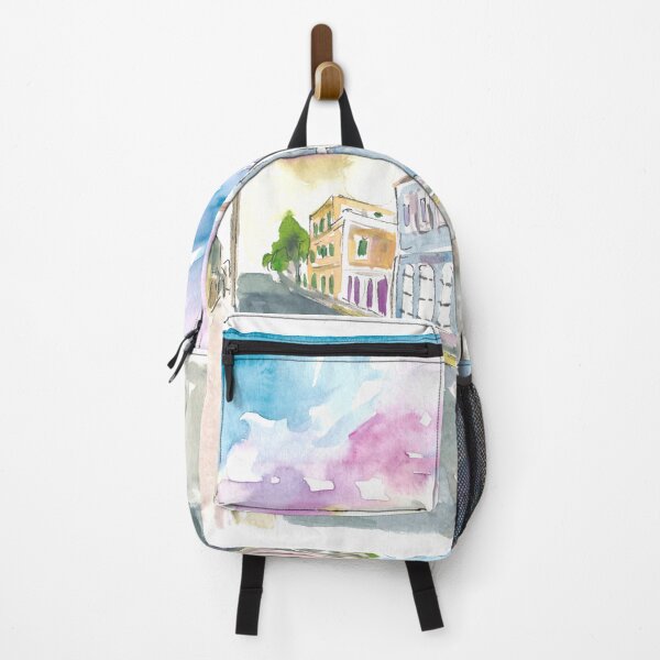 Item preview, Charlotte Amalie St Thomas US Virgin Islands Romantic Colonial Street Scene designed and sold by artshop77.