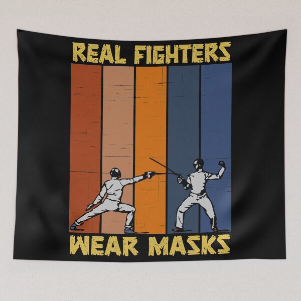 Item preview, Real fighters wear masks - badass vintage fencing designed and sold by SidTastic .