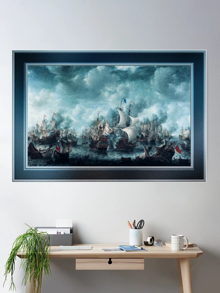 The Battle of Terheide by Jan Abrahamsz Beerstraaten Classical Art Xzendor7 Old Masters Reproductions Poster