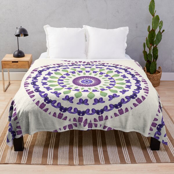 Item preview, February Birthday Amethyst Birthstone & Violet Flower Mandala designed and sold by TrendyArtPrints.