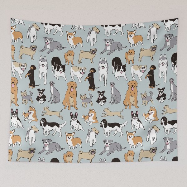 Item preview, Happy Dogs Blue Grey designed and sold by AnaAnaDesign.