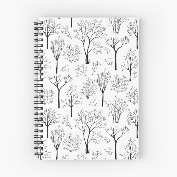 Item preview, Black Ink seamless pattern with bare trees designed and sold by Anna  Druzhkova.
