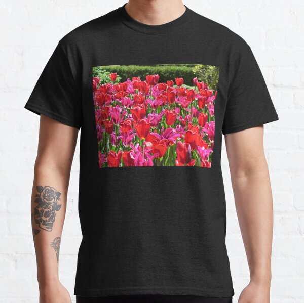 Bright Pink-Red Tulips Classic T-Shirt