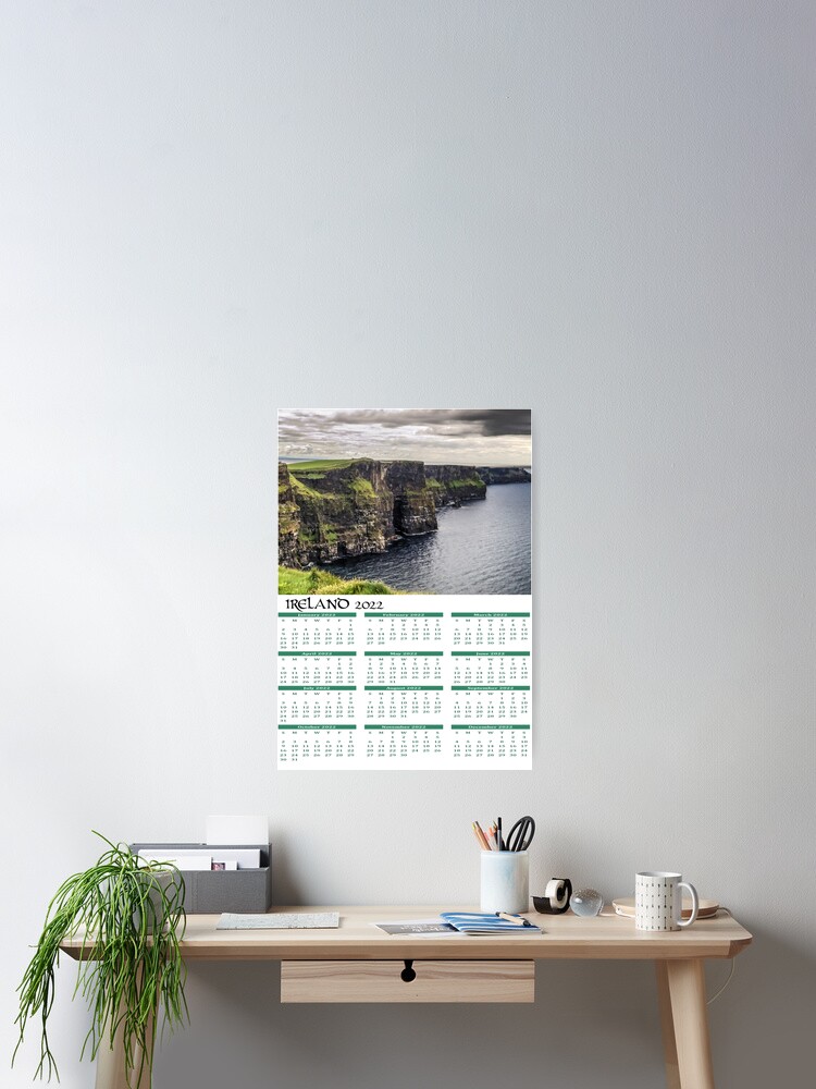 Irish Calendar 2022 - Ireland Cliffs Of Moher" Poster By -Ireland- |  Redbubble